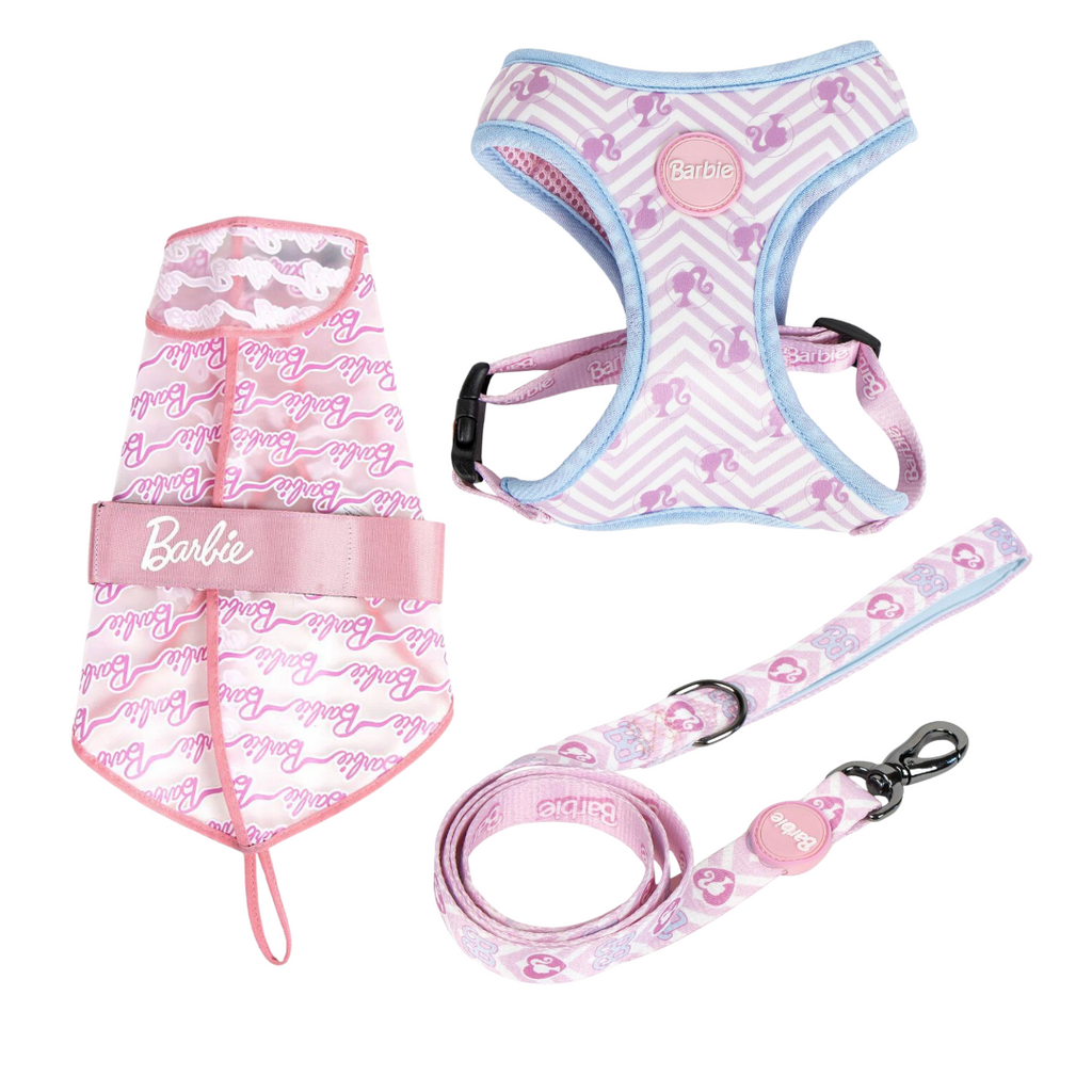 Pack Completo con Impermeable para perros pequeños XS/S- Barbie